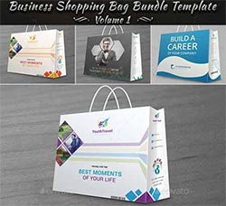 手提袋版面设计模板：Business Shopping Bag Bundle Template Volume 1